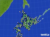 北海道地方のアメダス実況(風向・風速)(2020年03月28日)