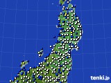 東北地方のアメダス実況(風向・風速)(2020年04月04日)