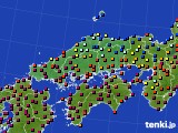 中国地方のアメダス実況(日照時間)(2020年04月05日)