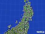 2020年04月08日の東北地方のアメダス(風向・風速)