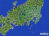 関東・甲信地方のアメダス実況(風向・風速)(2020年04月08日)