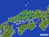 2020年04月08日の中国地方のアメダス(風向・風速)