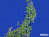 2020年04月10日の東北地方のアメダス(風向・風速)