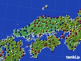 中国地方のアメダス実況(日照時間)(2020年04月11日)