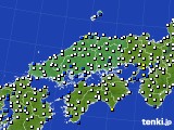 中国地方のアメダス実況(風向・風速)(2020年04月12日)