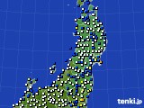 2020年04月13日の東北地方のアメダス(風向・風速)