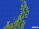 2020年04月14日の東北地方のアメダス(風向・風速)