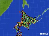 北海道地方のアメダス実況(日照時間)(2020年04月16日)