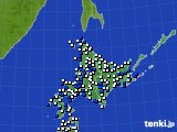 北海道地方のアメダス実況(風向・風速)(2020年04月16日)