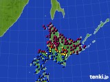 北海道地方のアメダス実況(日照時間)(2020年04月18日)