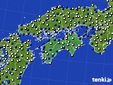 四国地方のアメダス実況(風向・風速)(2020年04月18日)
