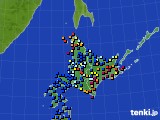 北海道地方のアメダス実況(日照時間)(2020年04月25日)