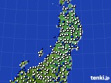 2020年04月25日の東北地方のアメダス(風向・風速)