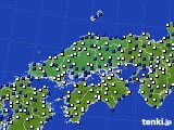 2020年04月25日の中国地方のアメダス(風向・風速)