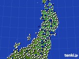 2020年04月27日の東北地方のアメダス(風向・風速)