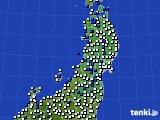 2020年04月28日の東北地方のアメダス(風向・風速)