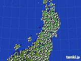 2020年05月01日の東北地方のアメダス(風向・風速)