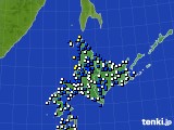 2020年05月08日の北海道地方のアメダス(風向・風速)