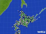 2020年05月09日の北海道地方のアメダス(風向・風速)