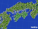 2020年05月13日の四国地方のアメダス(風向・風速)