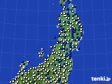 東北地方のアメダス実況(風向・風速)(2020年05月14日)