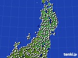 東北地方のアメダス実況(風向・風速)(2020年05月16日)
