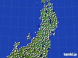 2020年05月16日の東北地方のアメダス(風向・風速)