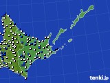 2020年06月01日の道東のアメダス(風向・風速)
