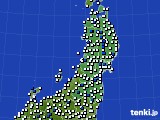 2020年06月04日の東北地方のアメダス(風向・風速)