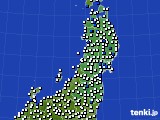 2020年06月08日の東北地方のアメダス(風向・風速)