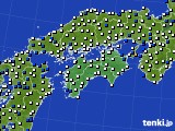 2020年06月09日の四国地方のアメダス(風向・風速)