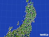 2020年06月10日の東北地方のアメダス(風向・風速)