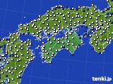 2020年06月10日の四国地方のアメダス(風向・風速)