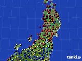 東北地方のアメダス実況(日照時間)(2020年06月12日)