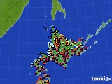 北海道地方のアメダス実況(日照時間)(2020年06月13日)