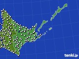 道東のアメダス実況(風向・風速)(2020年06月14日)