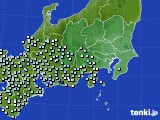 関東・甲信地方のアメダス実況(降水量)(2020年06月18日)
