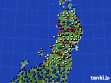 東北地方のアメダス実況(日照時間)(2020年06月18日)