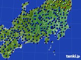 関東・甲信地方のアメダス実況(日照時間)(2020年06月18日)