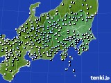 関東・甲信地方のアメダス実況(降水量)(2020年06月19日)
