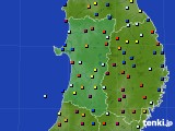 秋田県のアメダス実況(日照時間)(2020年06月20日)