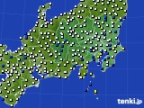 関東・甲信地方のアメダス実況(風向・風速)(2020年06月22日)