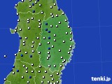 岩手県のアメダス実況(風向・風速)(2020年06月22日)