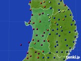 秋田県のアメダス実況(日照時間)(2020年06月24日)