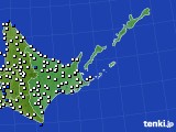 道東のアメダス実況(風向・風速)(2020年06月24日)