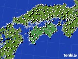 2020年06月25日の四国地方のアメダス(風向・風速)