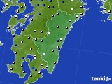 宮崎県のアメダス実況(風向・風速)(2020年06月25日)