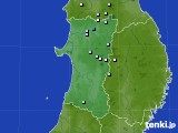 秋田県のアメダス実況(降水量)(2020年06月27日)