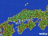 2020年06月28日の中国地方のアメダス(気温)