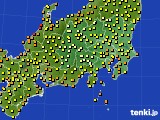 関東・甲信地方のアメダス実況(気温)(2020年06月30日)